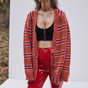 For Love & Lemons Striped Charlie Cardigan